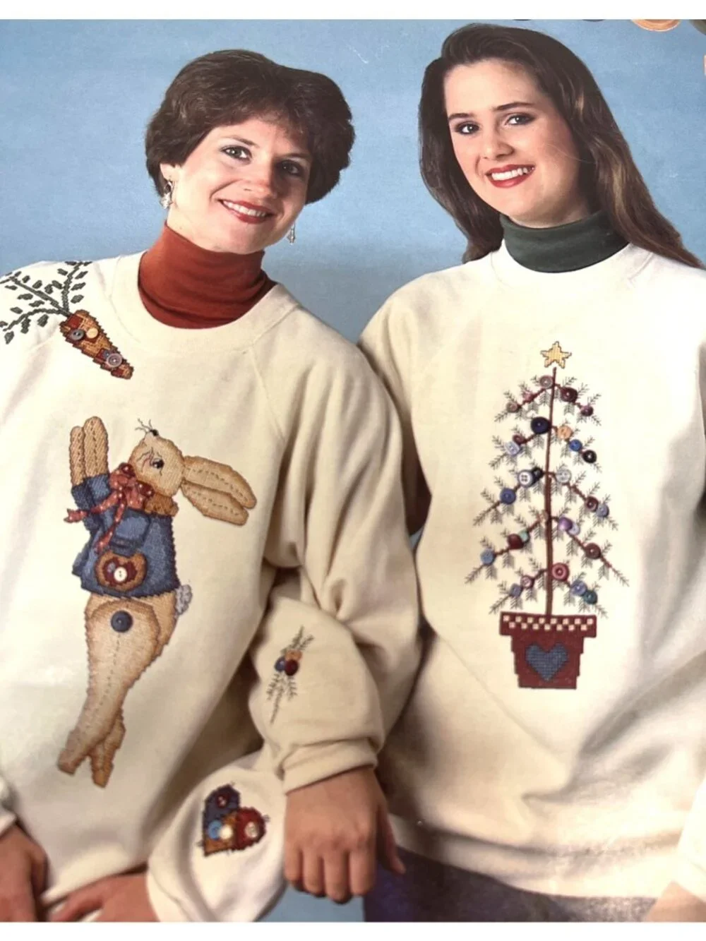 Buttoned-Up Holiday & Everyday Cross-Stitch Patterns For Clothing & Home Décor